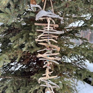 Alaskan Driftwood Garland with Colorful Beads and Shells