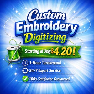 Custom Logo Digitizing Service | Convert Image to Embroidery File | DST PES JEF | 1 Hr Turnaround | Professional Digitizer