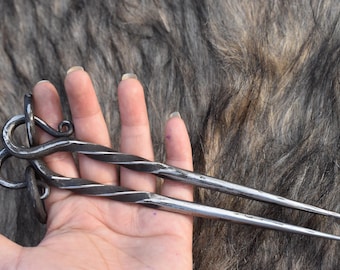 Hand-Forged Multipurpose Iron Stick – Viking / Medieval Style Hair & Food Stick (Pack of 2)