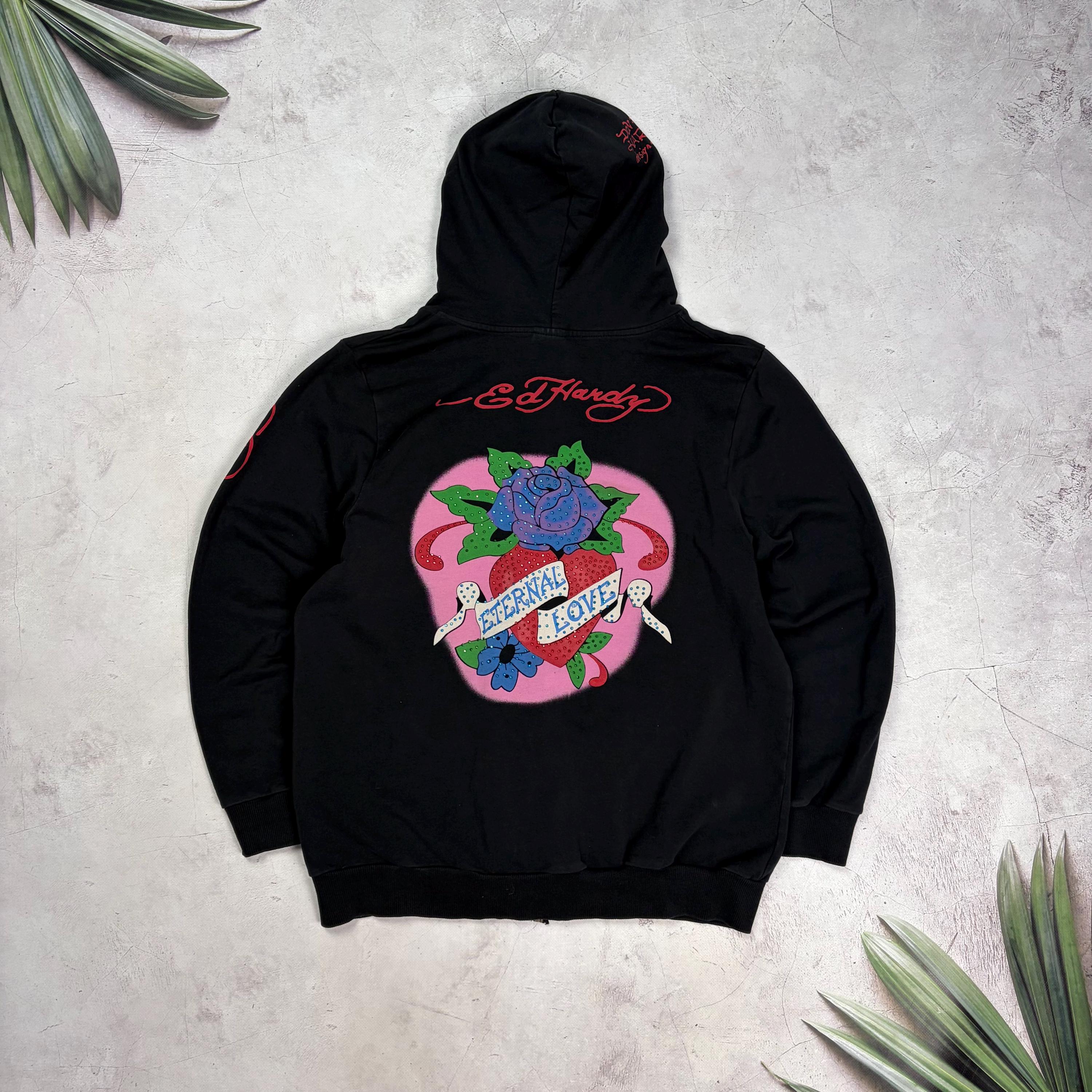 Ed Hardy Red Hoodie - Etsy
