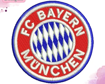 Archivo digital de bordado del escudo Bayern Munchen en 4 tamaños y 8 formatos de maquina
