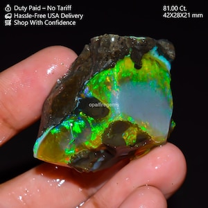 Excellent Top Grade Quality 100% Natural Welo Fire Ethiopian Opal Oil Rough Loose Gemstone For Making Jewelry 81 Ct. 42X28X21 mm FZ-327