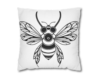 Steampunk Bee Cushion Square Pillowcase Honeybee Sofa Accent Pillow Honeybee Home Decor