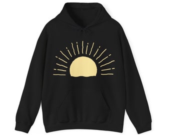 Sunset  Sunburst Warmth Summer Cloths Sun shirt Design Hooded Sweatshirt