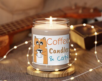 Coffee Cats Candles Coffeehouse Culture Pet-friendly Spaces Scented Soy Candle, 9oz