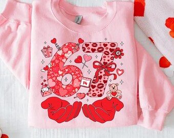 6 7 Valentine Shirt, 67 Love Tee, Cute Six Seven Valentine Ribbon Shirt, 6 7 Meme Valentine Sweater, Happy Valentines Day Sweatshirt