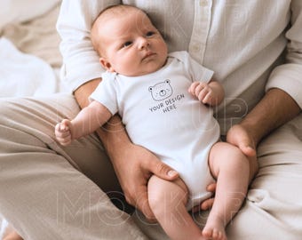 Baby Onesie Mockup, White Baby Bodysuit, Rabbit Skins, Baby Vest Bodysuit Mockup, Baby Romper Mockup, Newborn Baby Mock Up, Boho Baby Mockup