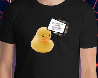 Funny Debugging Duck Cotton T-Shirt | Gift for Programmers, Coders & Tech Lovers