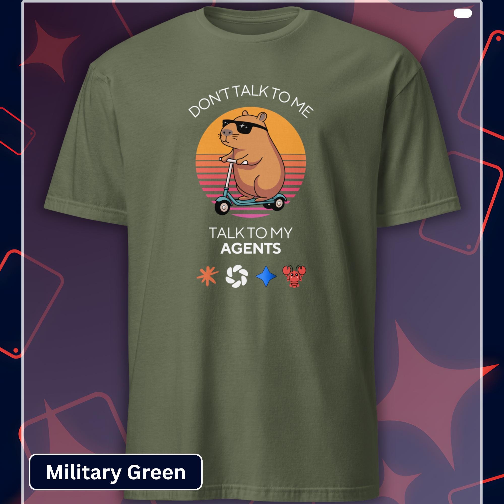 Capybara Tech Funny AI Agents Shirt - Capybara Tech Humor Tee for Software Engineers ...