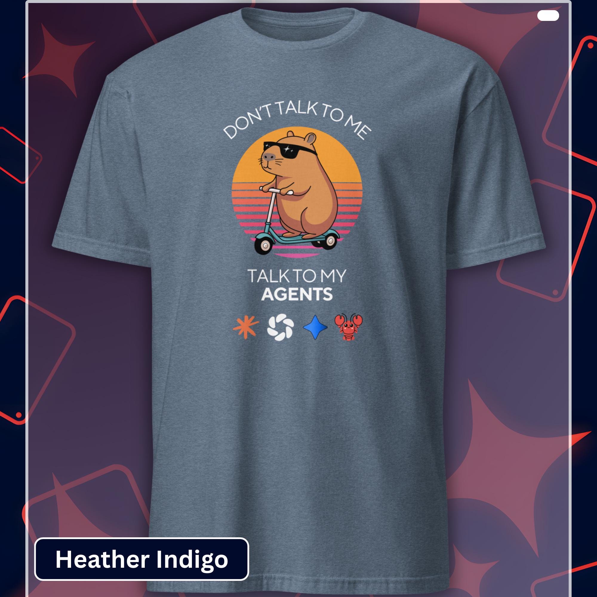Funny AI Agents Shirt - Capybara Tech Humor Tee for Software Engineers ...