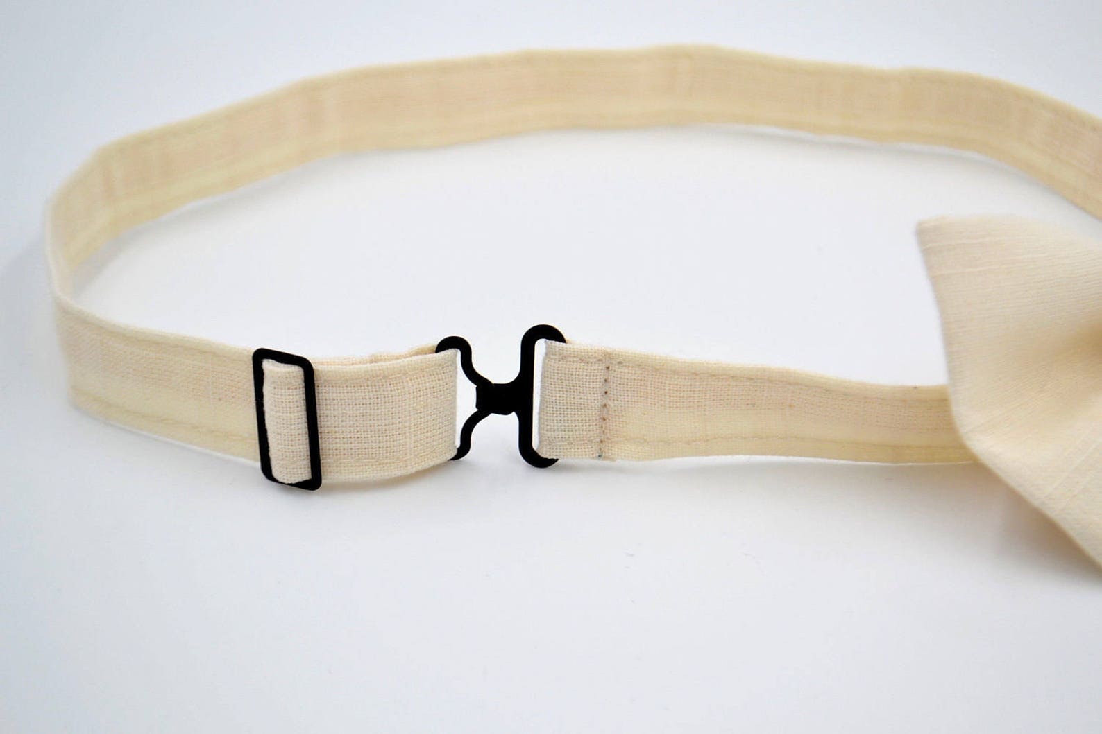 Bowtie in Ivory Linen Mens Offwhite Bow Tie Cream Bow Tie Etsy