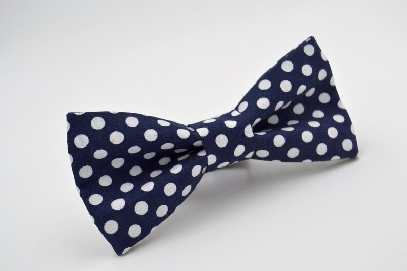 Mens Bow Tie Navy Blue Polka Dot Bow Tie Etsy