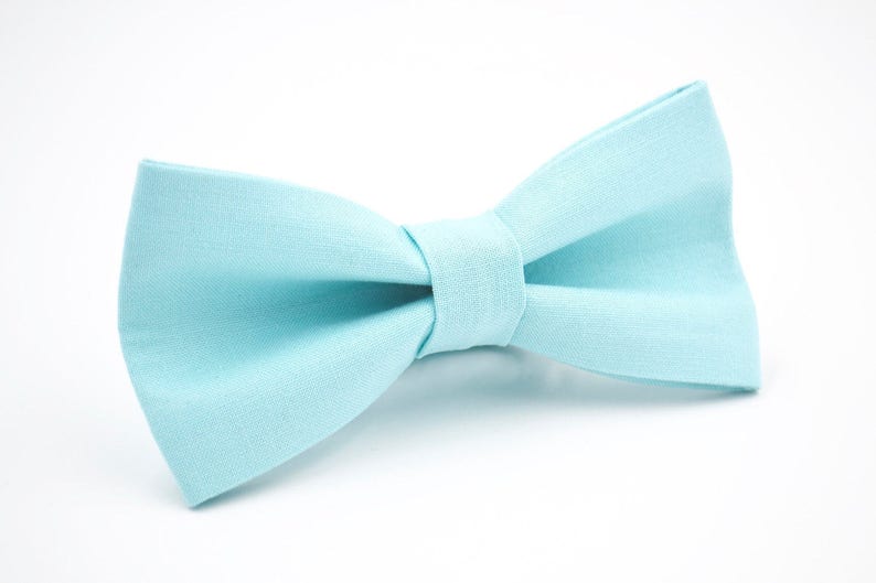 Mens Bowtie Kaufman Kona Cotton in Aqua Blue Bow Tie Aqua Etsy
