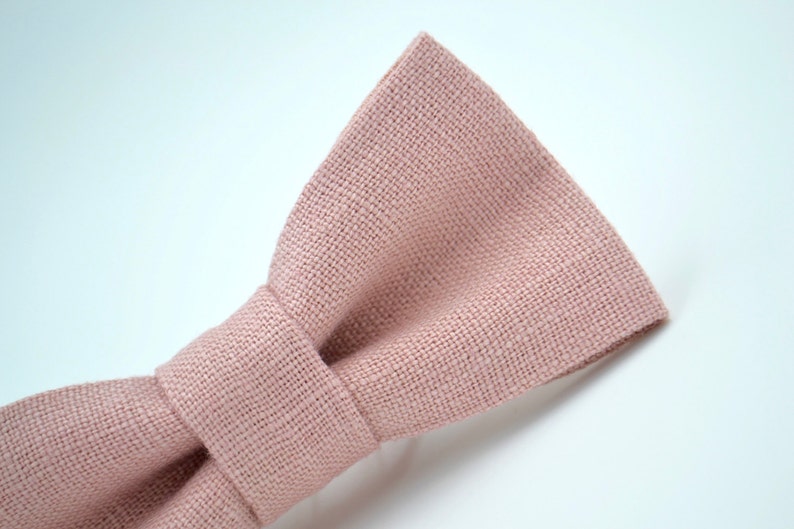 Children's Bowtie in Dusty Pink Linen 1 Dusty Rose Bow Etsy