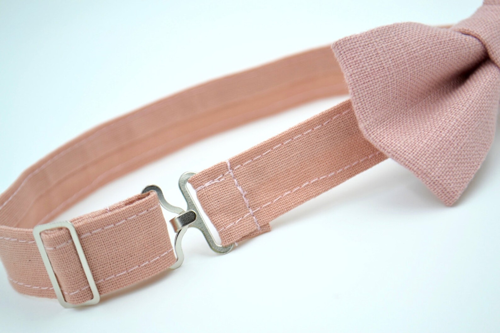 Children's Bowtie in Dusty Pink Linen 1 Dusty Rose Bow Etsy