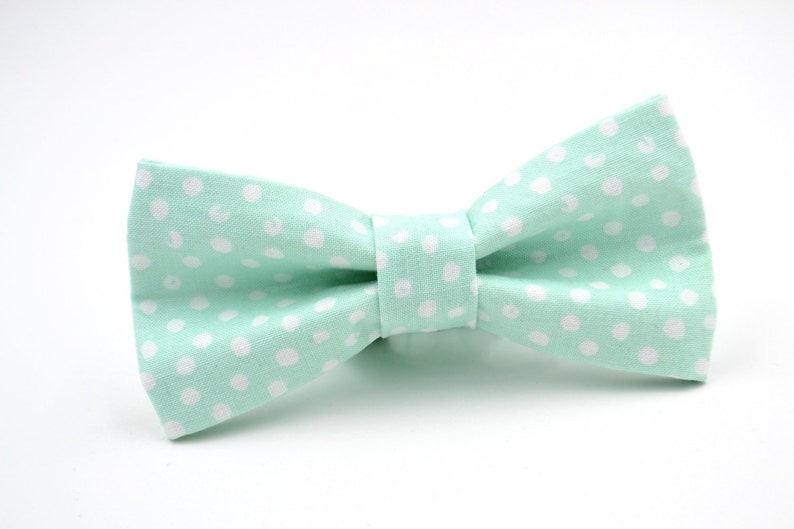 Bowtie in Mint Polka Dot Mint Bow Tie Bluegreen Mint Bow Etsy