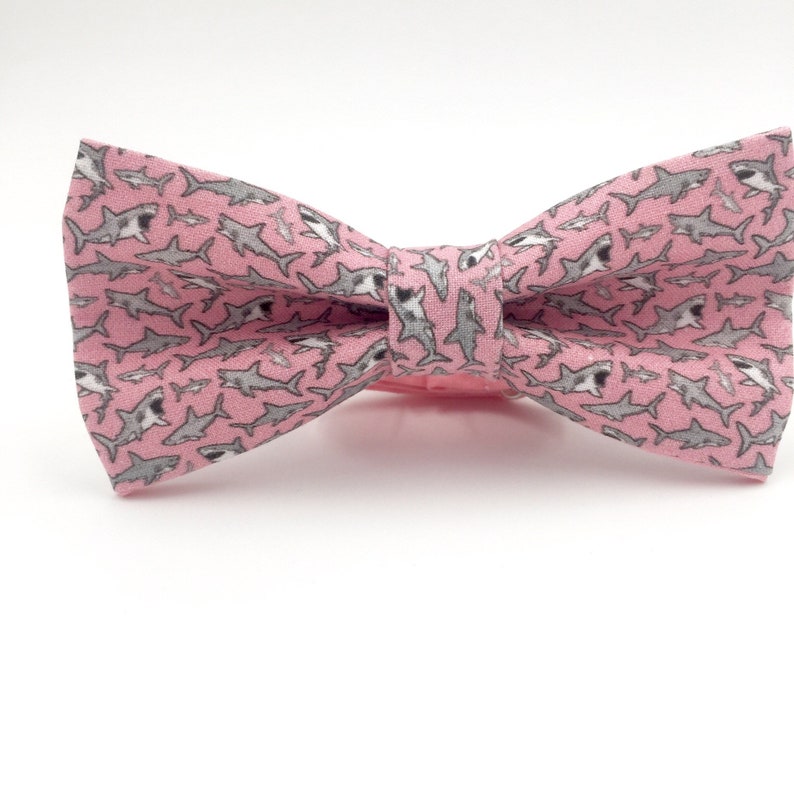 Adult Shark Bowtie Shark Bow Tie in Pink Handmade Bow Tie - Etsy