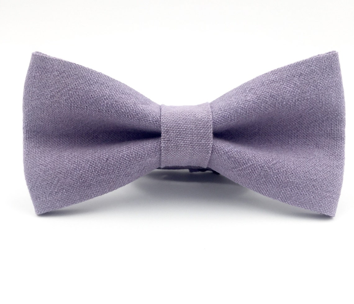 Mens Bow Tie in Hyacinth Linen Mens Purple Bow Tie Lavender Etsy