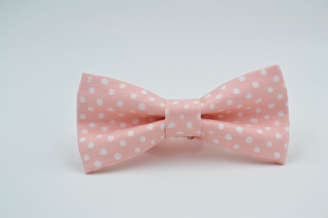 Mens Bowtie in Pink Polka Dot Mens Pink Bow Tie Pink Bow Etsy