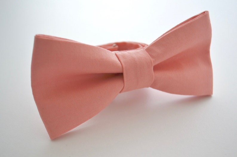 Mens Bow Tie in Coral Kona Cotton