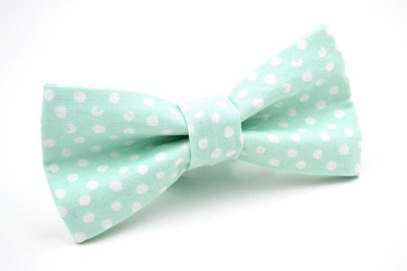 Bowtie in Mint Polka Dot Mint Bow Tie Bluegreen Mint Bow Etsy