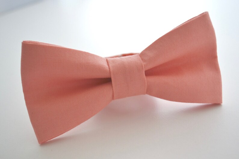 Mens Bow Tie in Coral Kona Cotton