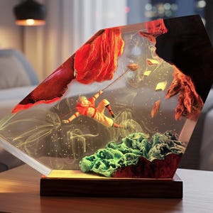 A.ang Air.bender Resin Lamp: Handmade Avatar Night Light, Gamer Gift image 1