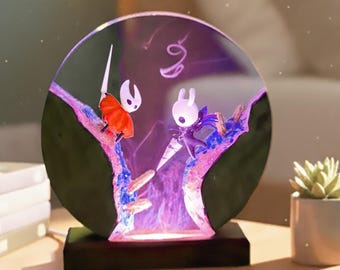 Hol.low Knight Resin Lamp, Gamer Room Decor, Handmade Night Light, Fantasy Desk Decor, Collector Gift for Gamers