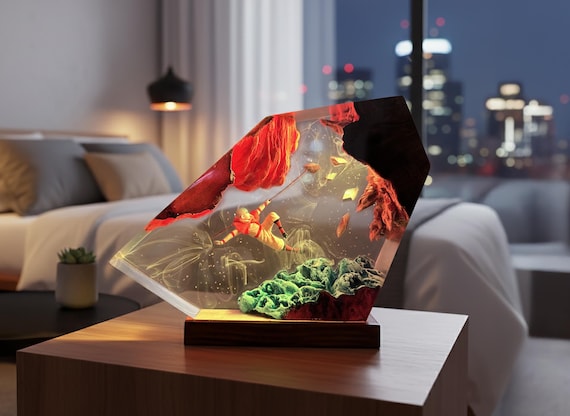 A.ang Air.bender Resin Lamp: Handmade Avatar Night Light, Gamer Gift