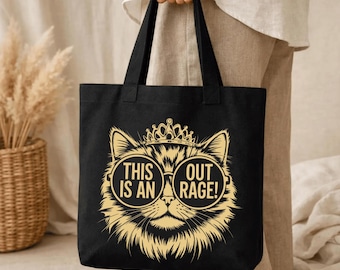 Dungeon Crawler Carl Tote Bag Canvas, This Is An Outrage Tote, Princess Donut and Mongo Tote Bag, Fantasy Book Reader Gift