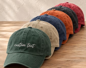 Custom Text Embroidered Washed Dad Hat, Cool Quote Hat, Vintage Baseball Hat, Custom Trucker Hat, Personalized Gift, Custom Dad Cap Gift