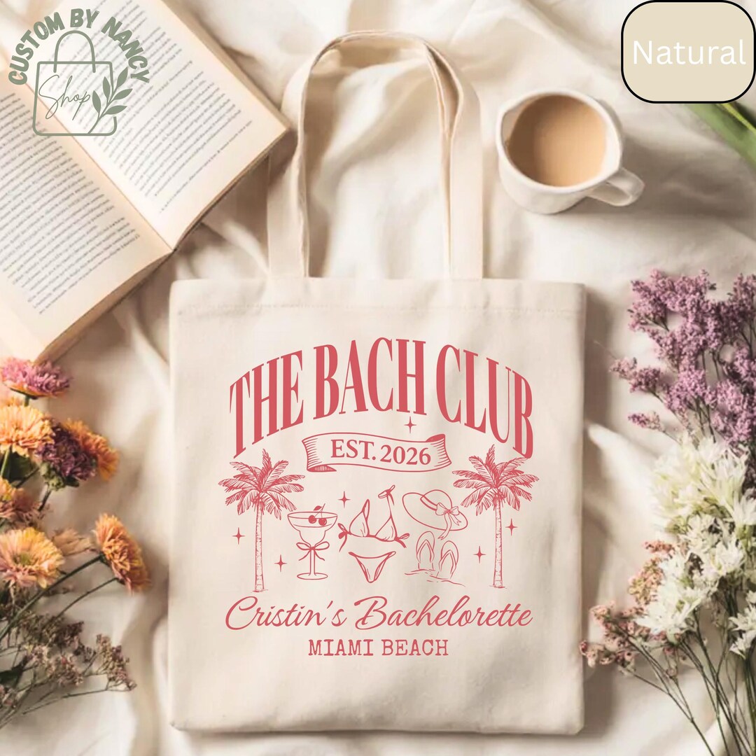 Personalized Custom Bachelorette Tote Bag – the Bach Club South Beach ...