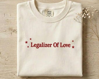 Embroidered Legalizer Of Love Sweatshirt, Cozy Unisex Comfort Colors Tee, Funny Wedding Officiant Gift, Minister Humor Shirt