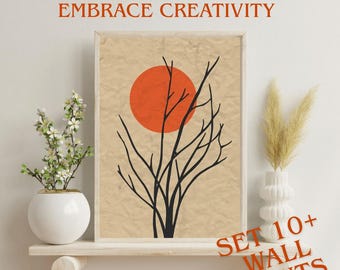 Cozy Fall Wall Art Digital Print | Autumn Abstract Art Download | Warm Earth Tones Decor | Instant JPG Files in Multiple Sizes