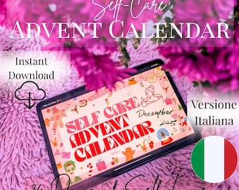 Self-Care Advent Calendar | 24 Mindful Activities | Digital Wellness Planner Printable ITALIAN VERSION