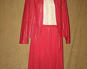 Vintage 70s Lehigh Jacket & Dress Red