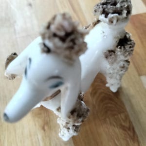 vintage 1950 spaghetti poodle dog porcelain figurine