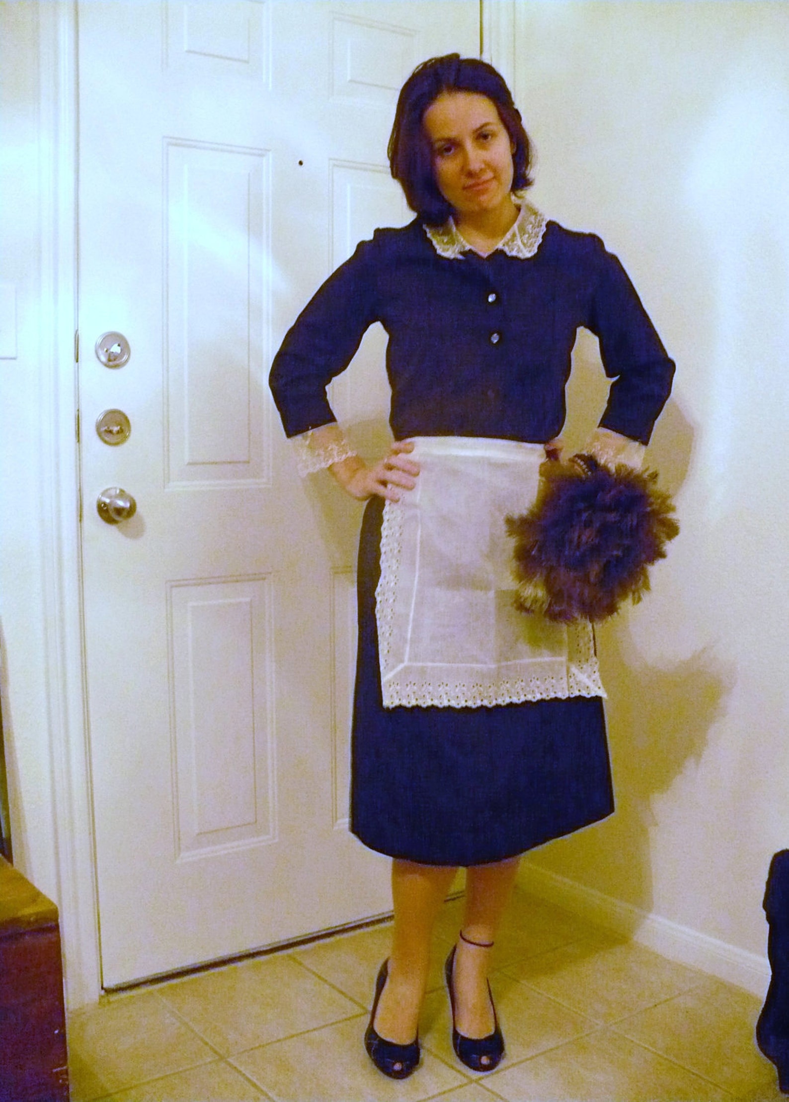 White Swan 1950s Black Maids uniform Size Medium Etsy