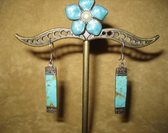 Vintage 80s Sterling Turquoise Earrings Boma