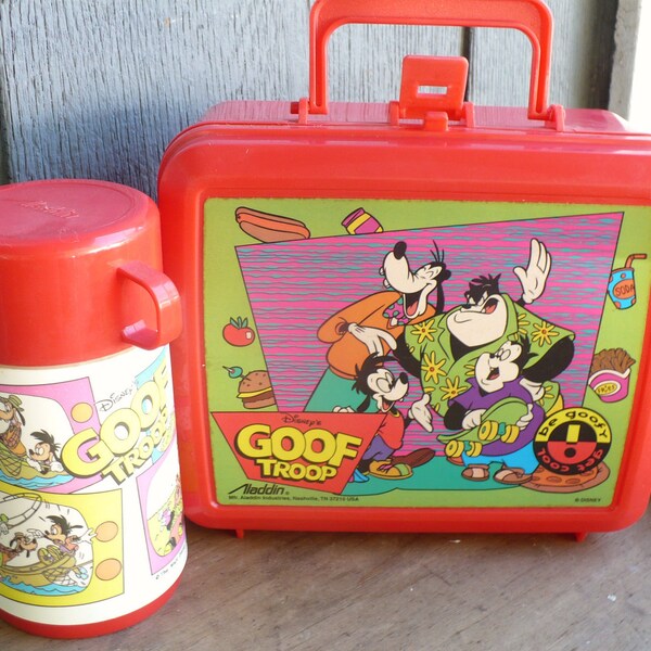 Fathers day sale 1990s Goof Troop Red Plastic Lunch Box