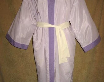 Vintage 60s Lyre Bird Robe Embroidered Butterflies