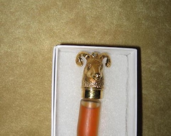 Vintage 1970s Gold Rams Head Ciara Perfume Bottle Pendant by Charles Revson