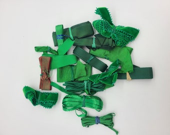 Mixed Lot of Green Ribbon