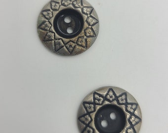 2 Metal Vintage Buttons