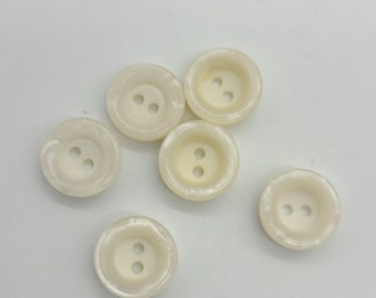 6 White Buttons