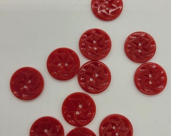 11 Red Vintage Buttons