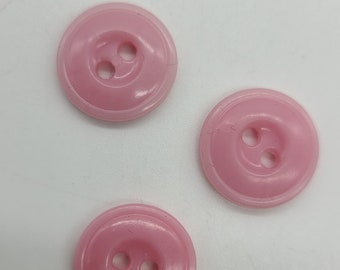 3 Pink Vintage Buttons