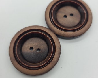 2 Brown Vintage Buttons