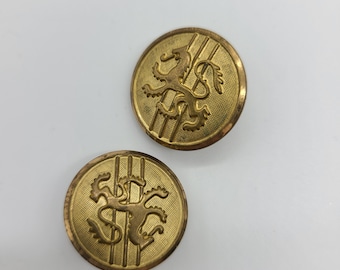 2 Vintage Gold Buttons