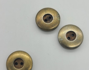 3 Metal Vintage Buttons